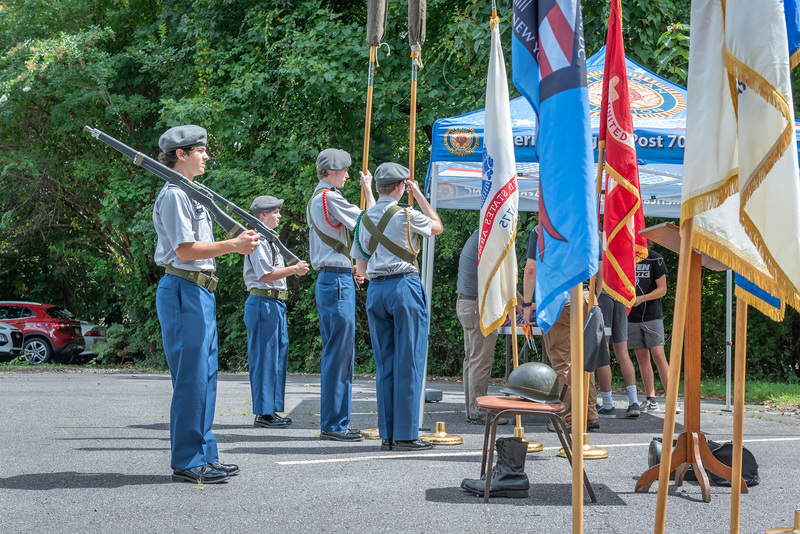 Color guard presenting the flags.