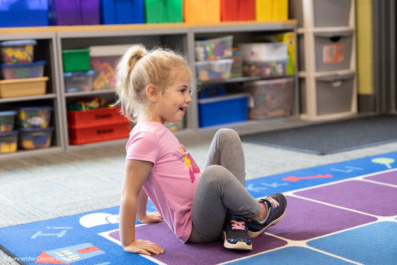 Student enjoying story time. 