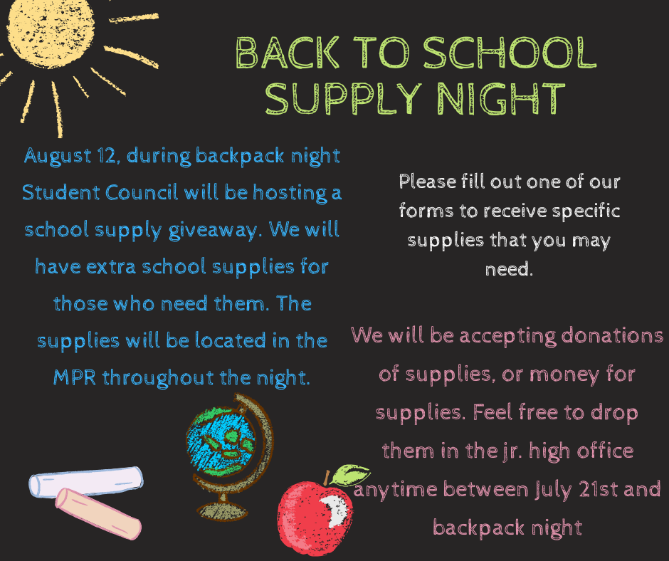 Back to school supply night