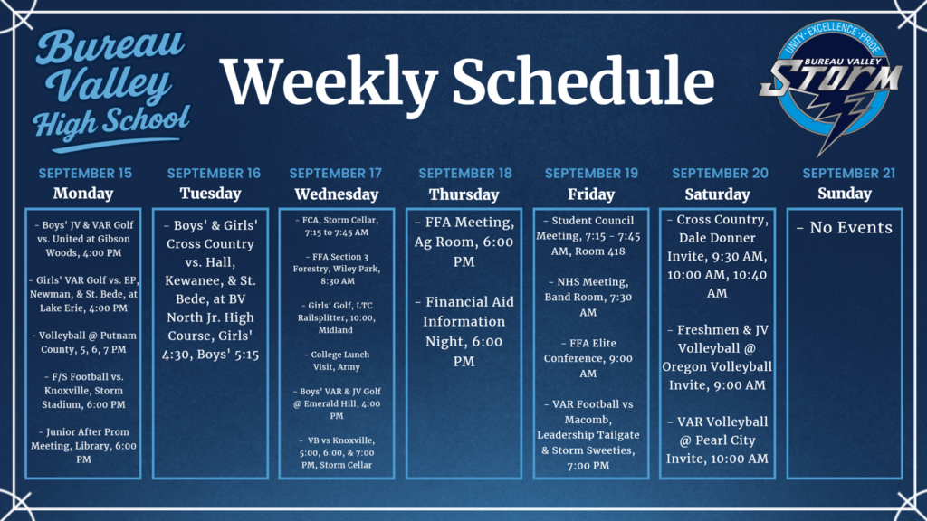 Weekly Schedule