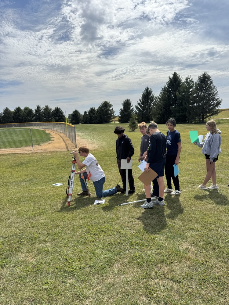 Ag Construction has been learning about surveying land. Last week the students got to put their skills to the test by doing a profile leveling survey on the school grounds! 