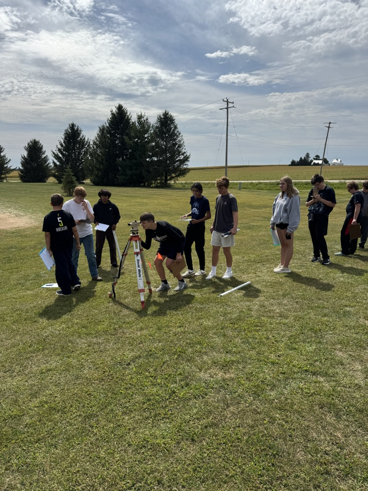 Ag Construction has been learning about surveying land. Last week the students got to put their skills to the test by doing a profile leveling survey on the school grounds! 