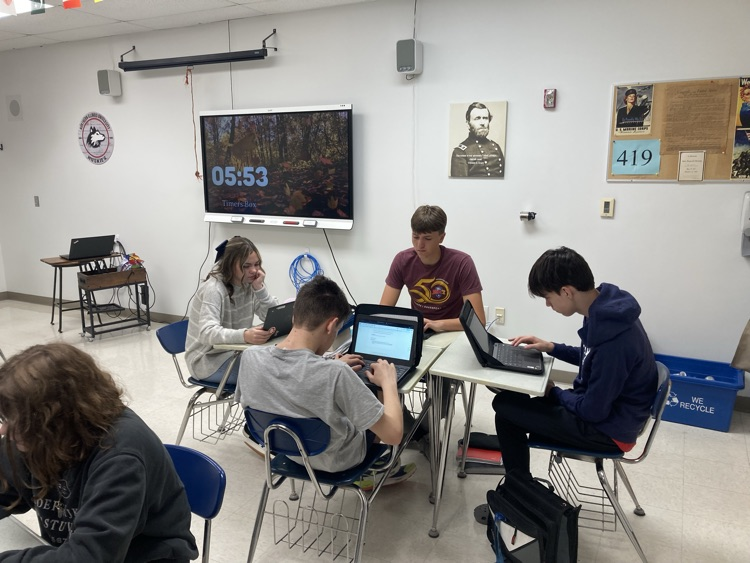 Students complete a jigsaw activity 