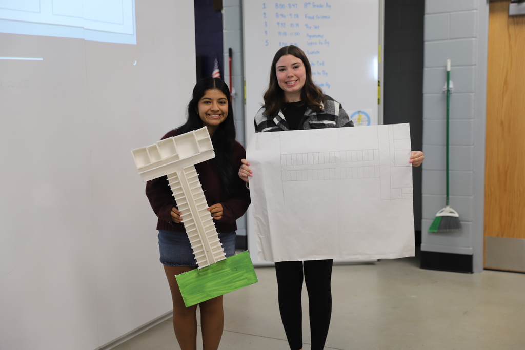 Pre-Vet students applied their animal care knowledge by designing and building facility models to provide shelter, feeding areas, and health care spaces for livestock. This hands-on project showcased their planning skills and understanding of animal needs in production systems.