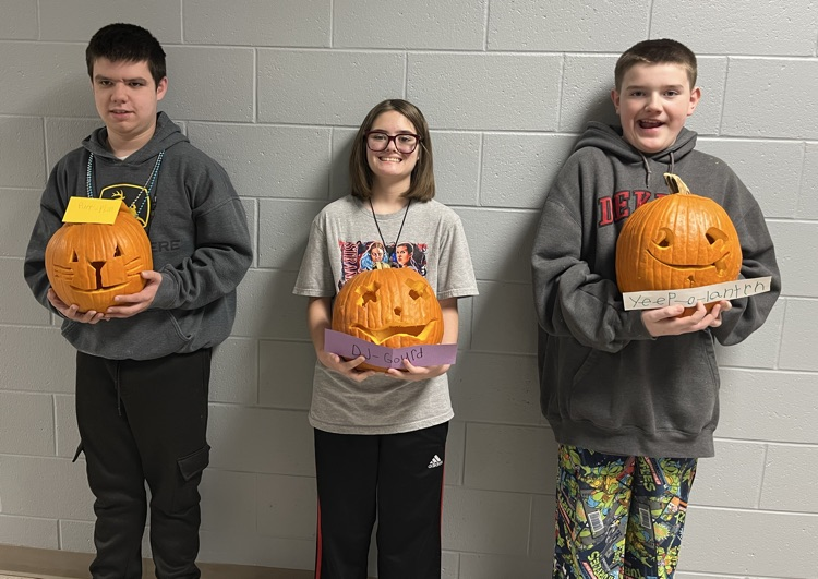 group picture with jack o lanterns
