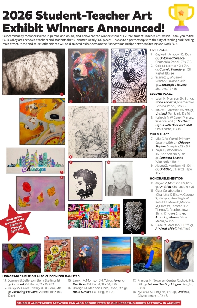 Art Exhibit Winners Announcement Flyer