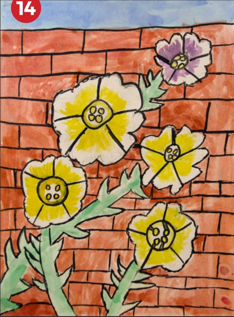 close-up of Bailey Wiggim's artwork.