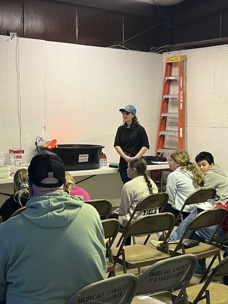 Today some of our FFA members helped with the fourth grade ag fair at the fairgrounds. They got to practice their public speaking skills when talking about different agricultural topics! 