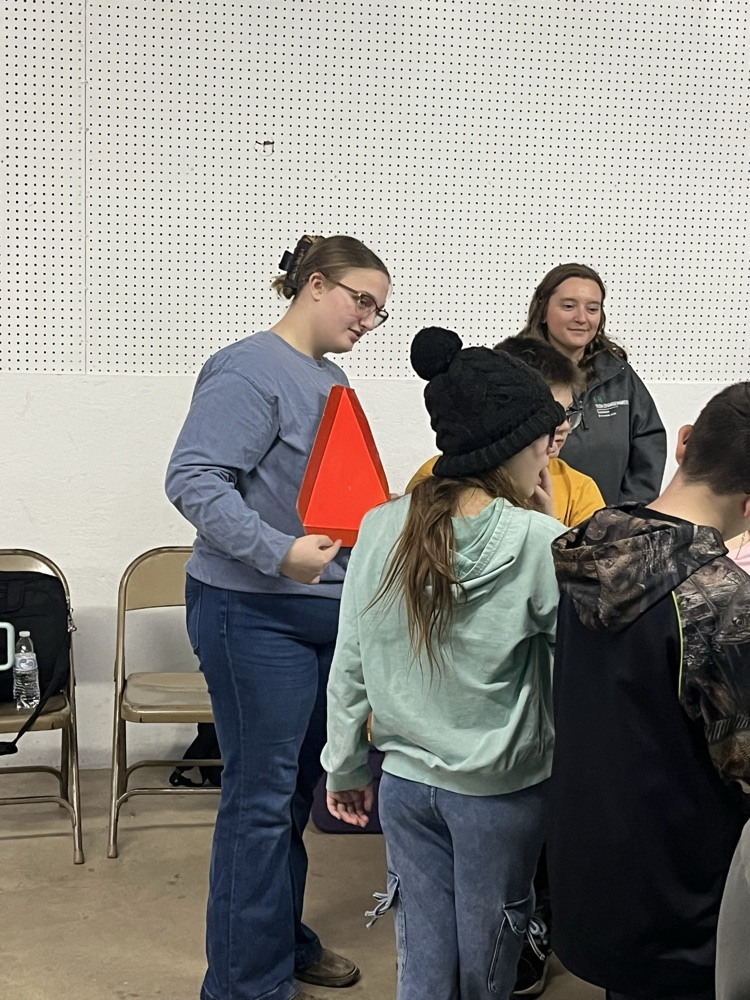 Today some of our FFA members helped with the fourth grade ag fair at the fairgrounds. They got to practice their public speaking skills when talking about different agricultural topics! 