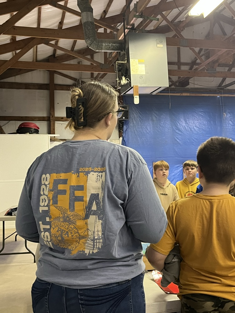 Today some of our FFA members helped with the fourth grade ag fair at the fairgrounds. They got to practice their public speaking skills when talking about different agricultural topics! 