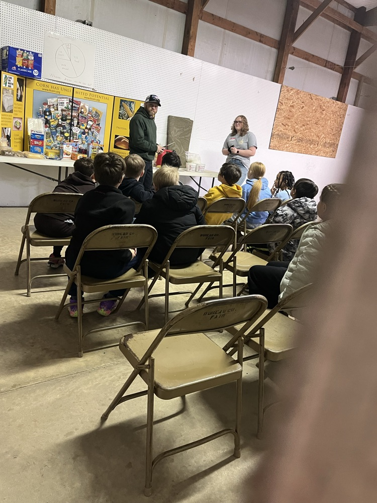Today some of our FFA members helped with the fourth grade ag fair at the fairgrounds. They got to practice their public speaking skills when talking about different agricultural topics! 