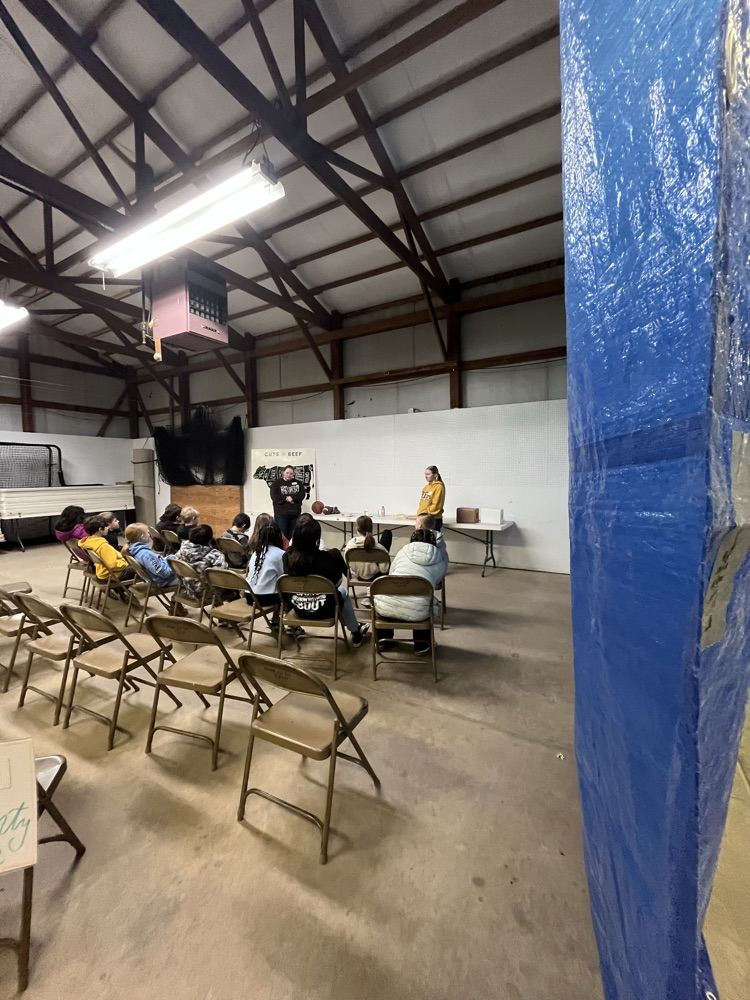 Today some of our FFA members helped with the fourth grade ag fair at the fairgrounds. They got to practice their public speaking skills when talking about different agricultural topics! 