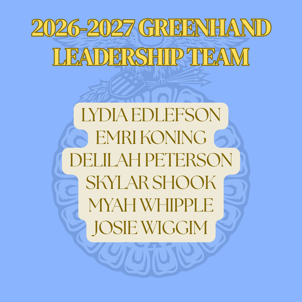 Congratulations to the newly elected members of the BV FFA Greenhand Leadership Team and Middle School Officers!!! We look forward to see you all at Leadership Bootcamp in the BVHS Ag Rooms tomorrow from 3:00 PM - 4:45 PM!