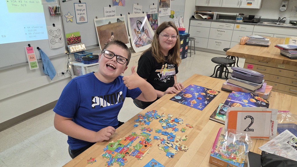 Puzzle in progress, and a finished puzzle.