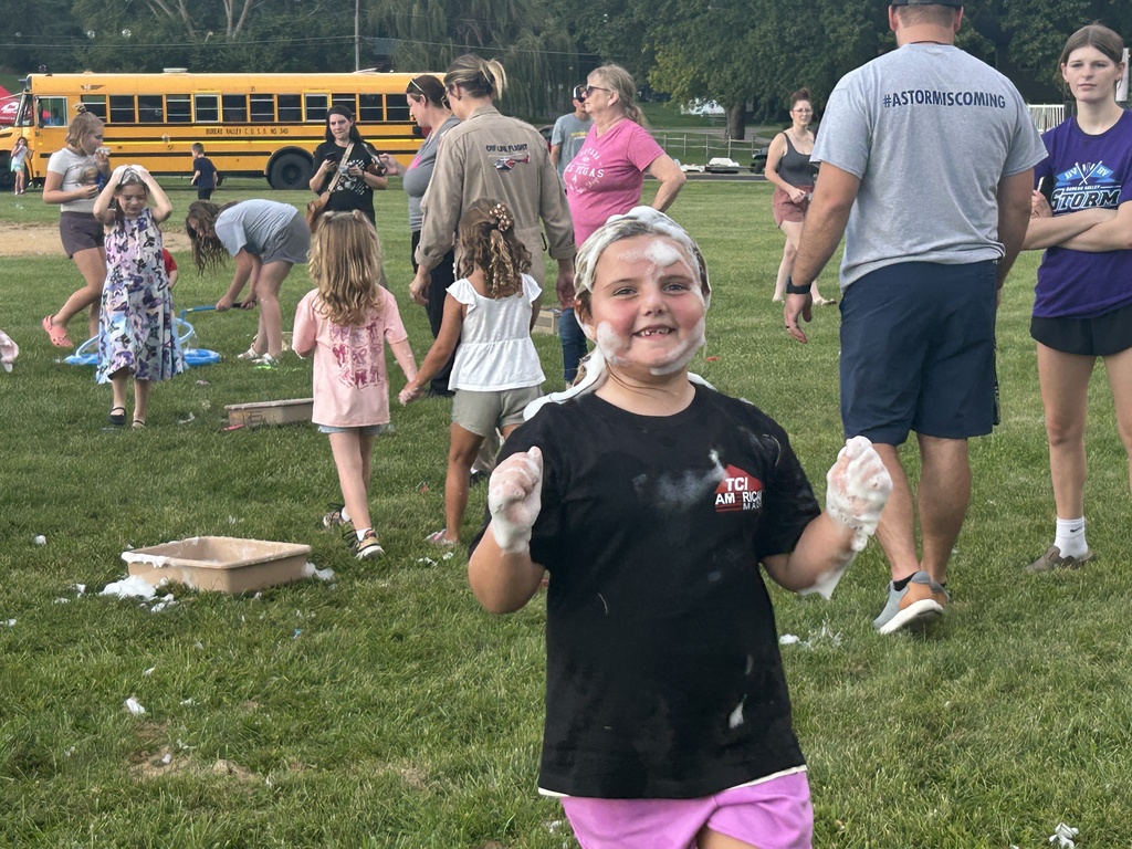 Girl with bubbles on face