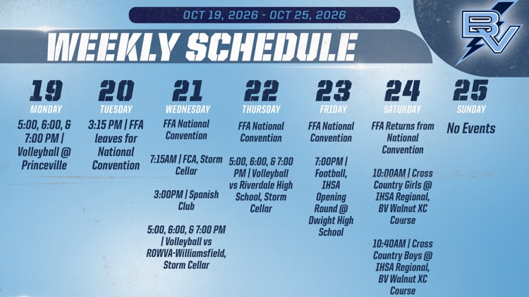 weekly schedule