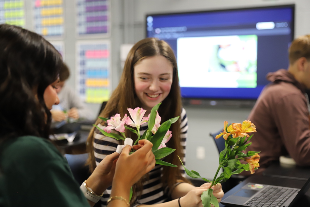 The Horticulture classes have been learning about plant anatomy and reproduction.  They got to learn hands-on this past week by dissecting flowers and cross-pollinating! 
