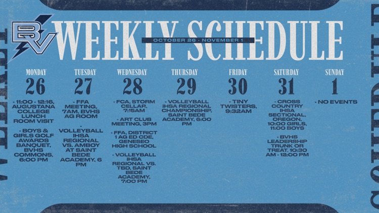 weekly schedule