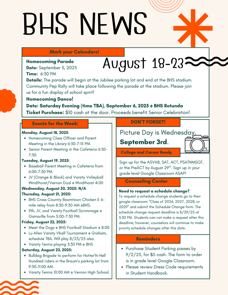 August 18-23 Newsletter