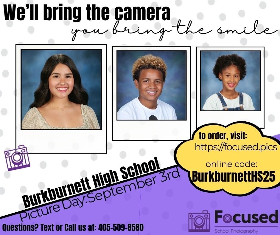 🚨IMPORTANT REMINDER: Tomorrow is Picture Day for all 9th-11th graders! Unable to be there? No worries! Retakes will be in November.