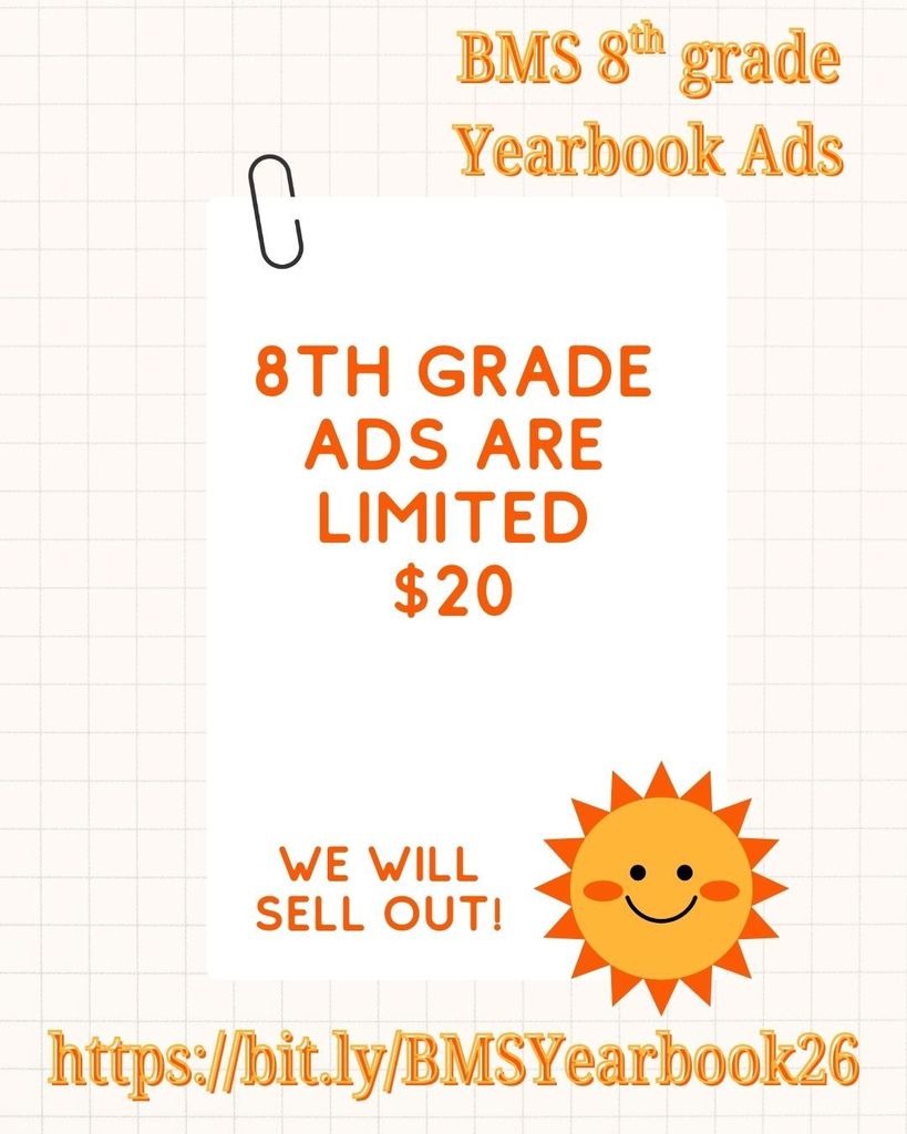 8th Grade Ads are limited $20