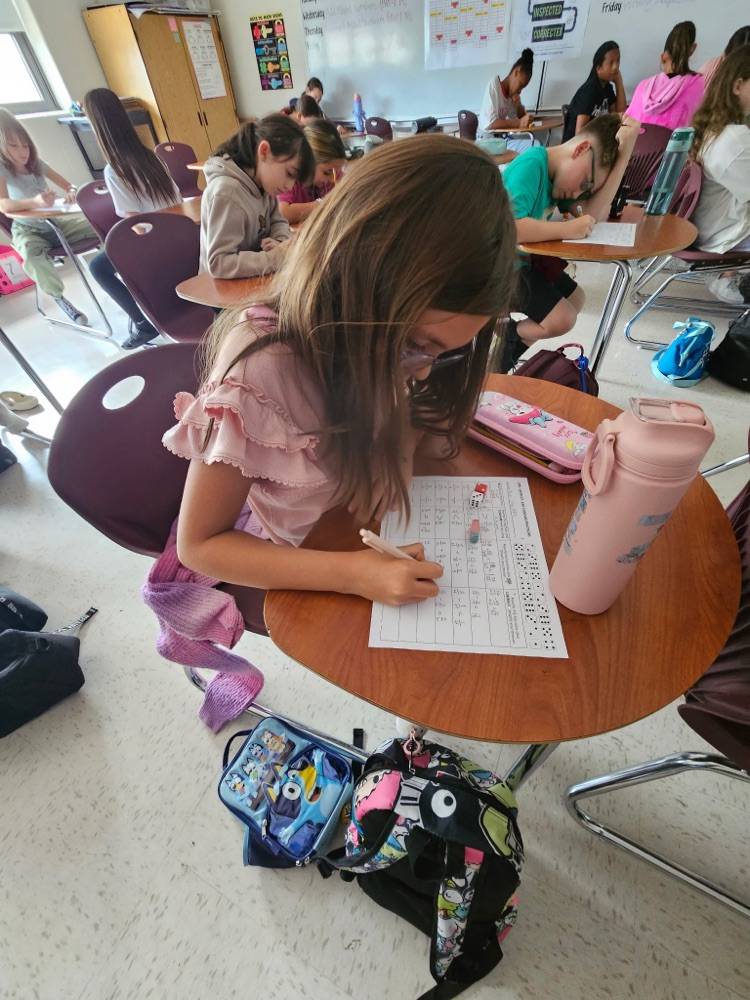 students working at desk