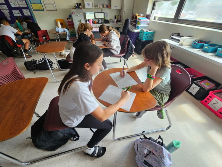 students working at desk
