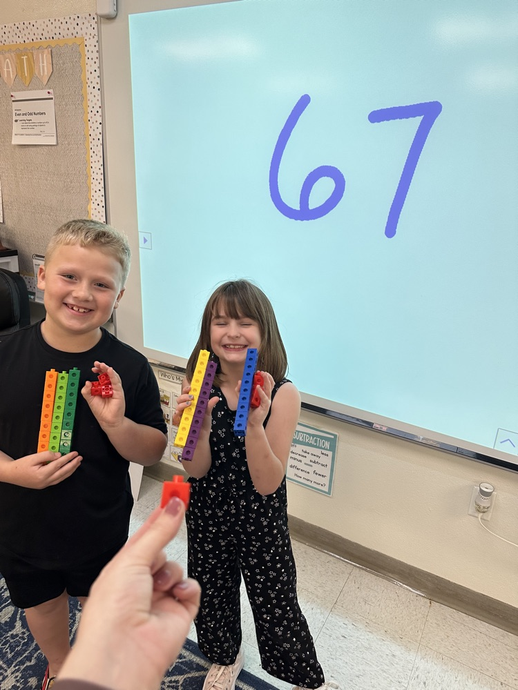 Ms. Matt’s class LOVES math, especially when it’s hands on! This week we have worked on place value knowledge and determining if numbers are even and odd.