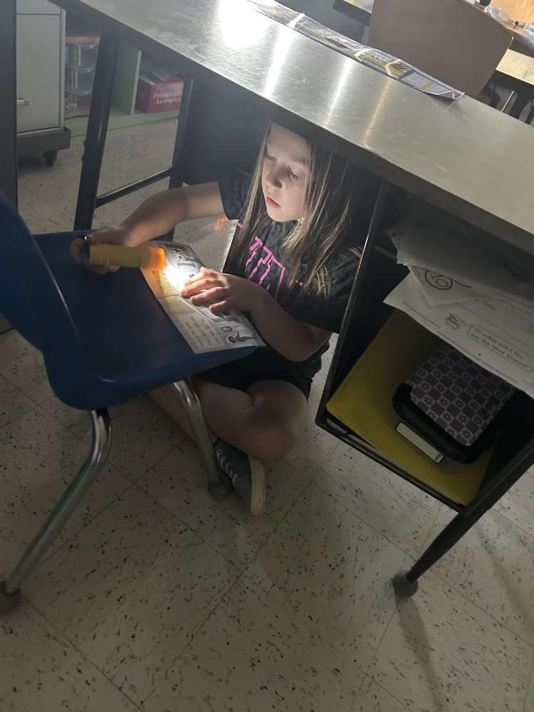 They are building up their reading stamina with flash light Thursday reading in Mrs. McClain’s class!
