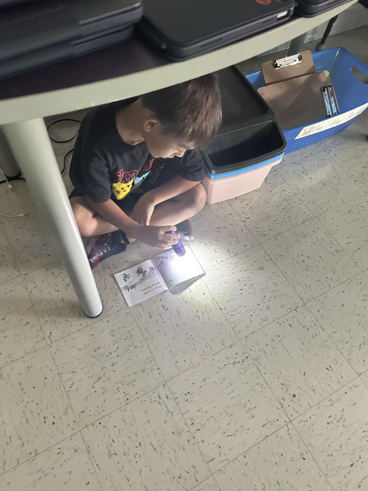 They are building up their reading stamina with flash light Thursday reading in Mrs. McClain’s class!
