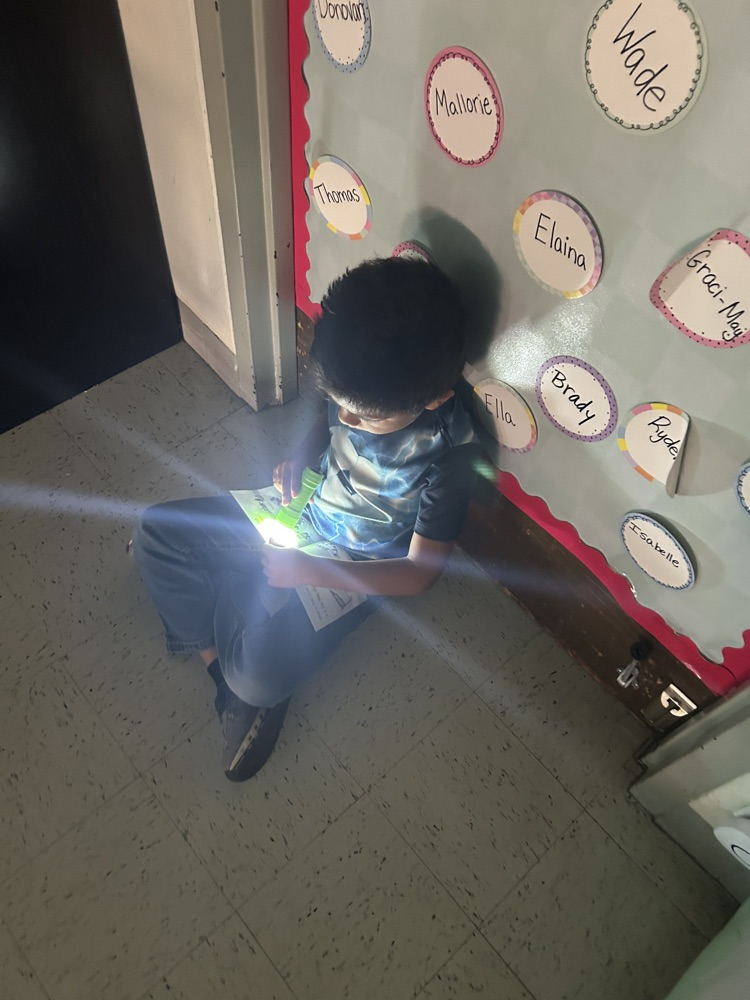 They are building up their reading stamina with flash light Thursday reading in Mrs. McClain’s class!
