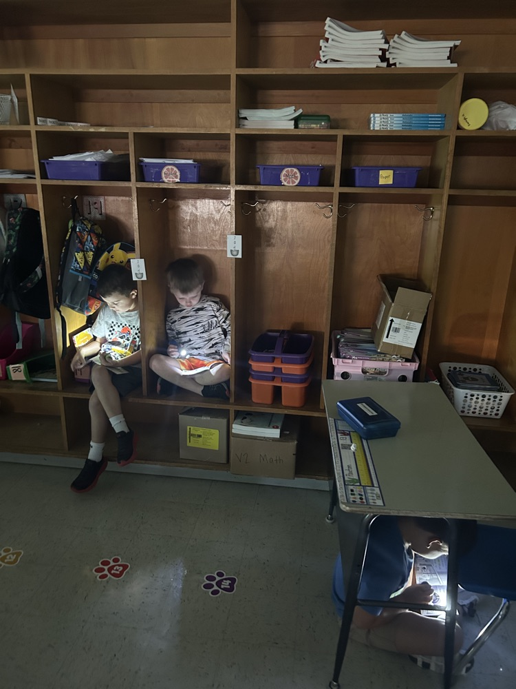 They are building up their reading stamina with flash light Thursday reading in Mrs. McClain’s class!