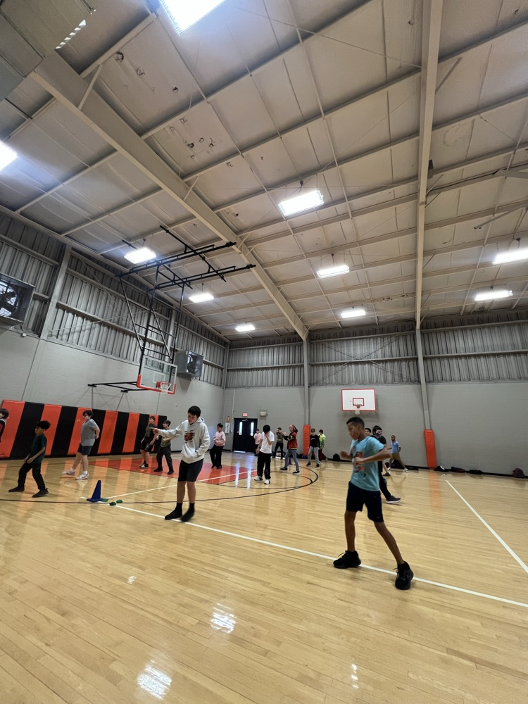Friday energy in full swing! Our boys and Coach Strickland brought their best dance moves to PE class today!
