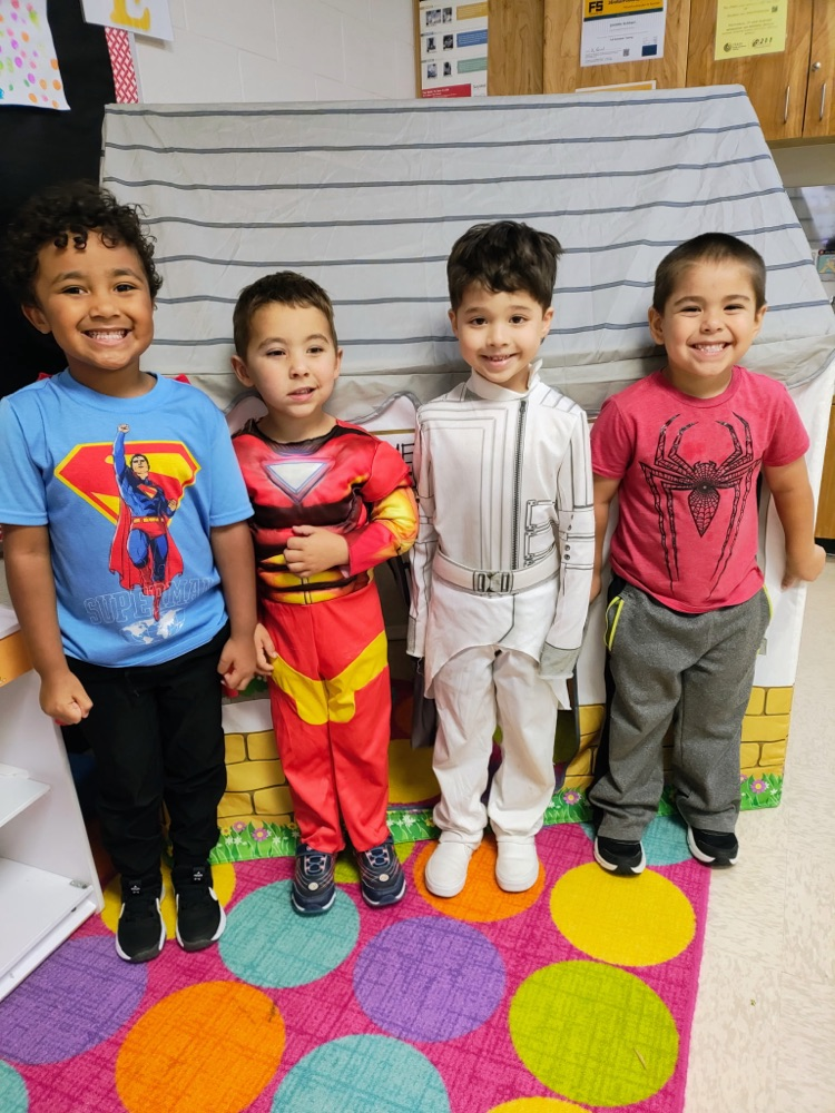 super heroes at Evans
