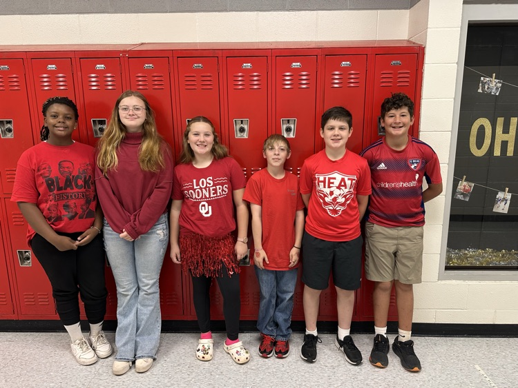 students wearing red 