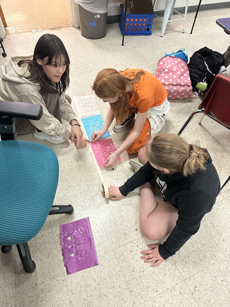 students working on project