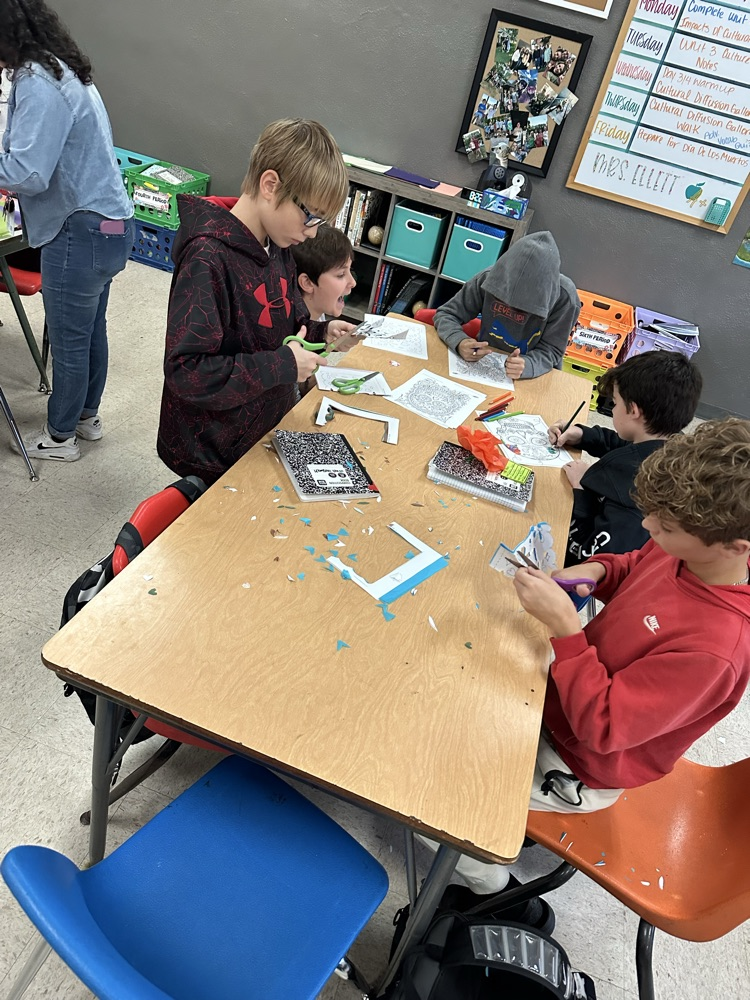 students completing project