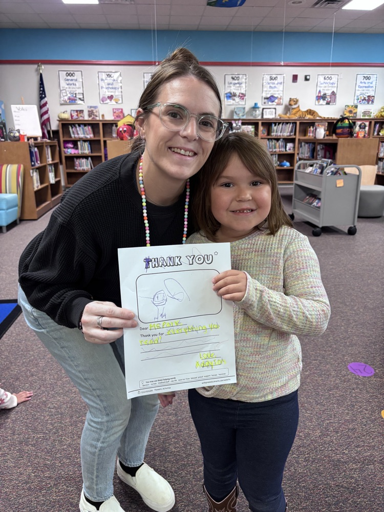 While learning about community workers, Mrs. Skinner’s class made letters to the community workers of their choice at our school. They delivered their letters to them today and said thank you for all that they do to make our school great!