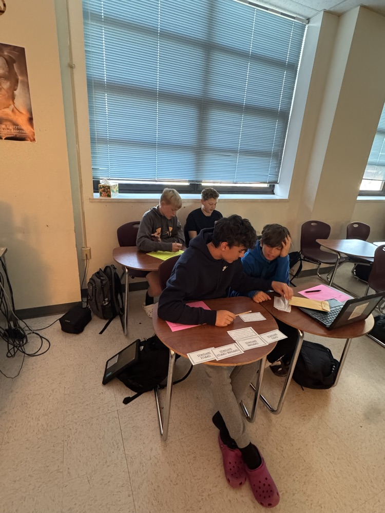students working at desk