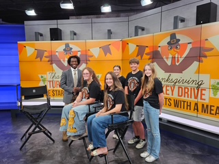 Students at news station