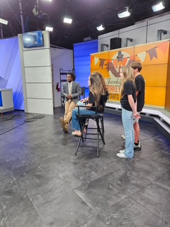 Students at news station