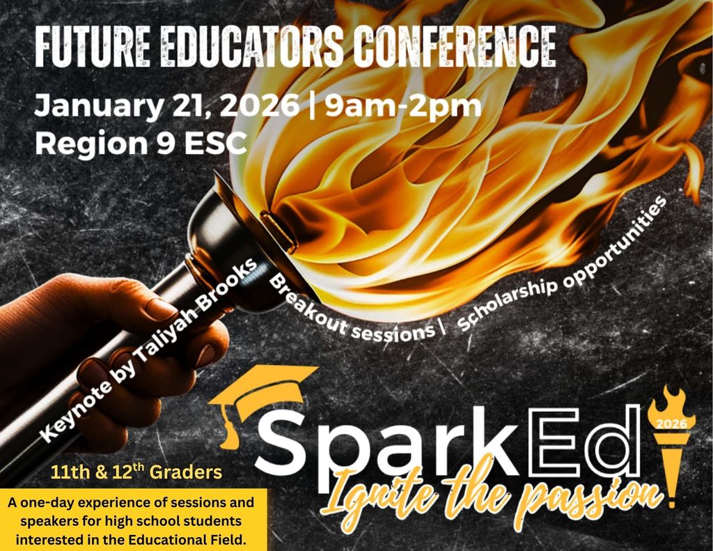 Please join us at Region 9 ESC on Wednesday, January 21, 2026, from 9 AM-2 PM for an engaging day designed for high school juniors and seniors who hope to pursue a career in education. 