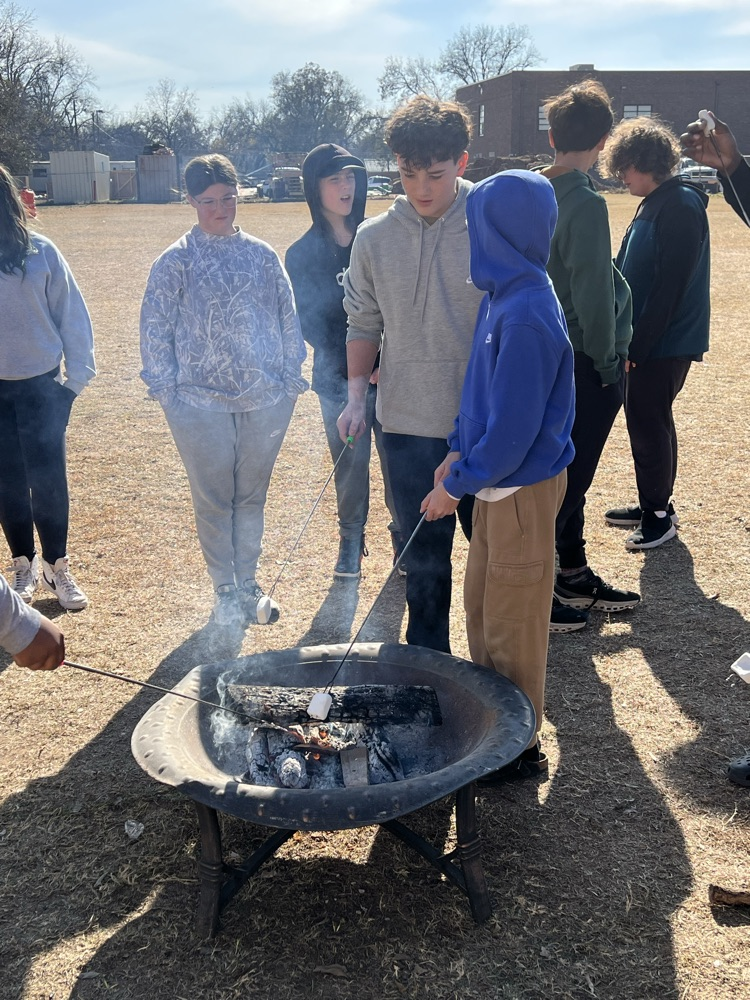 Outdoor Education classes took advantage of the great weather today by learning about how to safely build and extinguish a campfire. Then they enjoyed s'mores! 