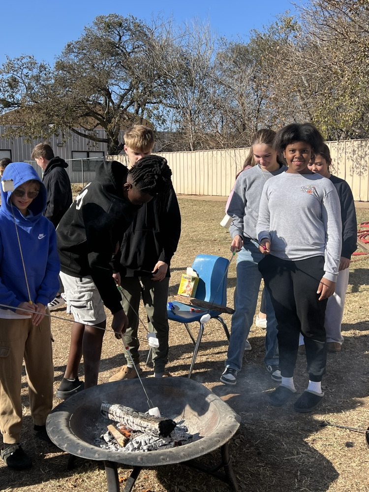 Outdoor Education classes took advantage of the great weather today by learning about how to safely build and extinguish a campfire. Then they enjoyed s'mores! 