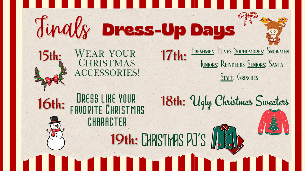 BHS Dress Up Days for Finals Week