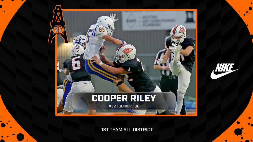 COOPER RILER #22 SENIOR DL 1ST TEAM ALL DISTRICT