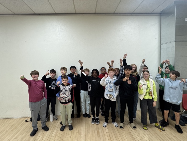 students with fishing lures