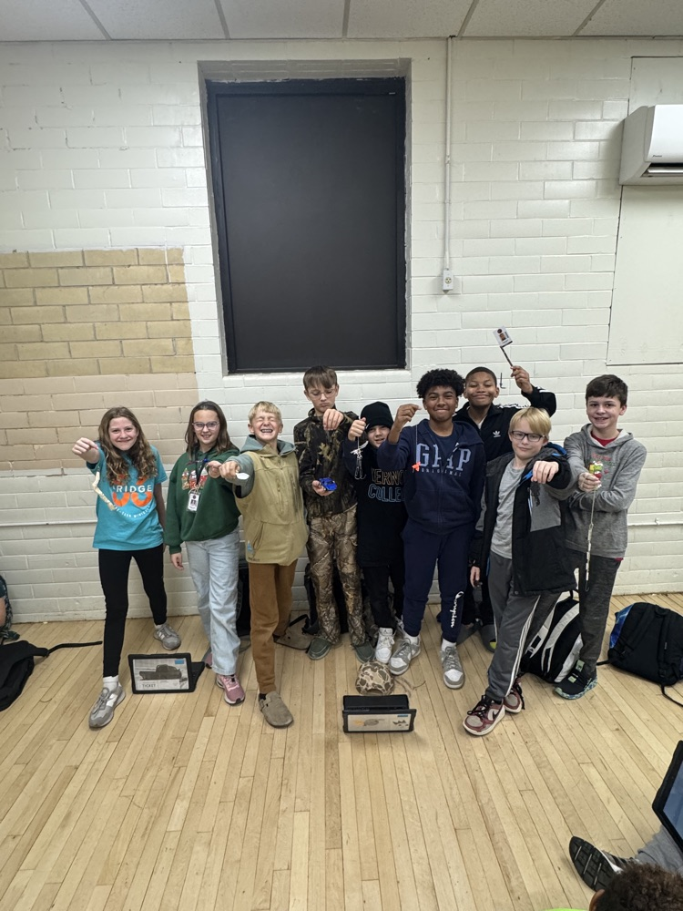 students with fishing lures