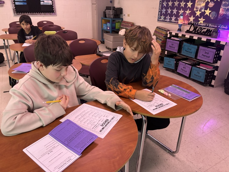 math students completing ratio activity 