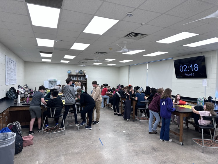 Students working in groups 